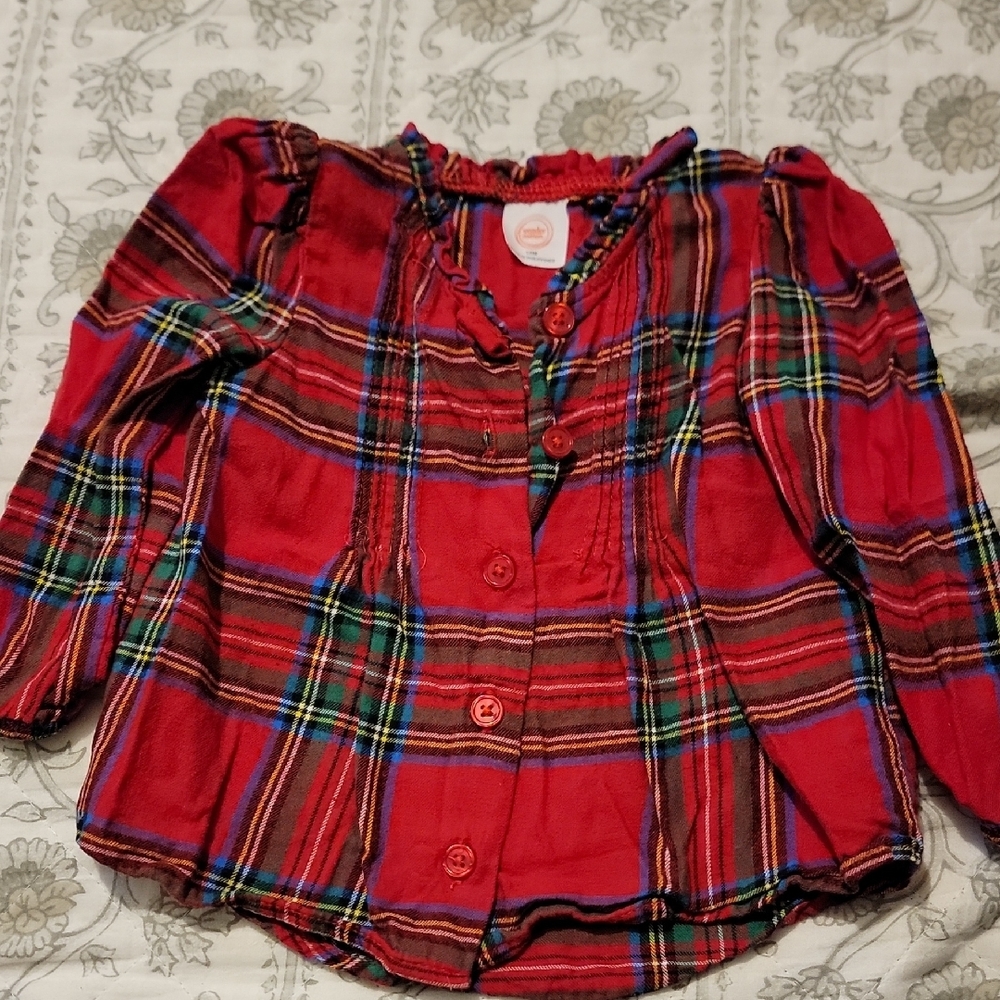 Plaid Red Kids Shirt